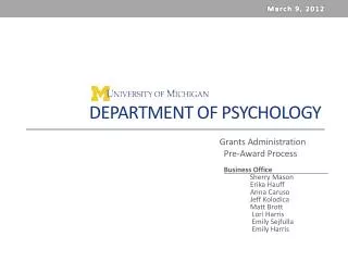 Department of Psychology