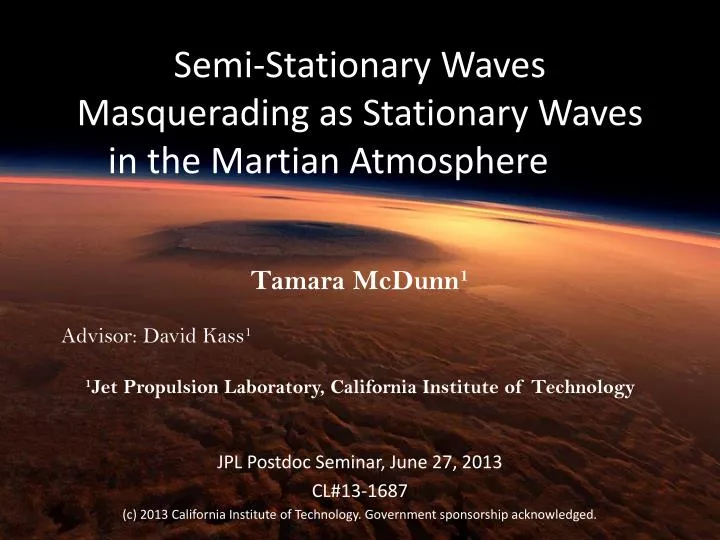 semi stationary waves masquerading as stationary waves in the martian atmosphere
