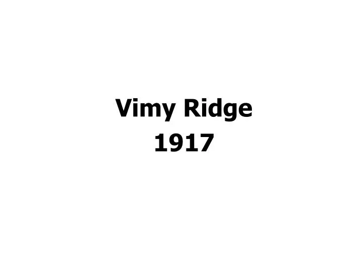 vimy ridge 1917