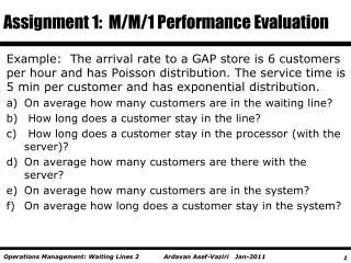 Assignment 1: M/M/1 Performance Evaluation