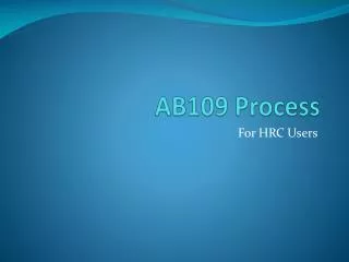 AB109 Process