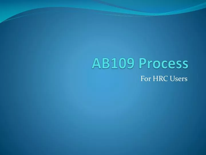 ab109 process