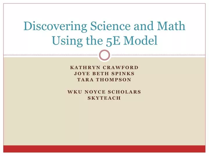 discovering science and math using the 5e model