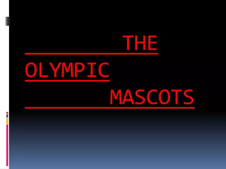 the olympic mascots
