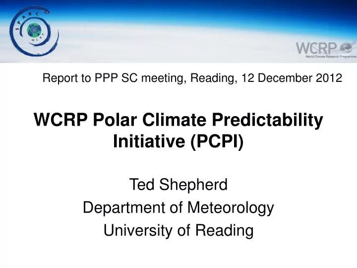wcrp polar climate predictability initiative pcpi