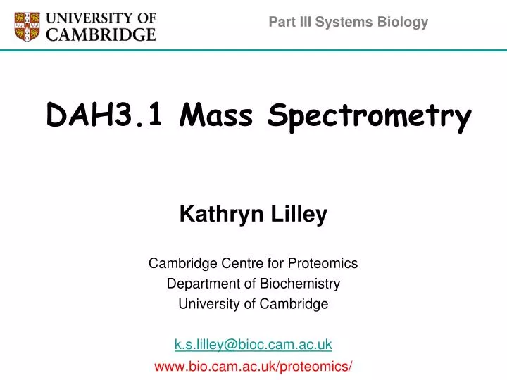 dah3 1 mass spectrometry
