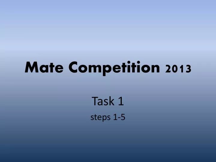 mate competition 2013