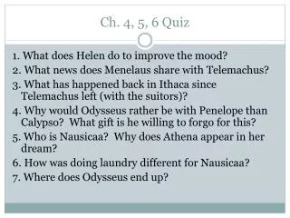 Ch. 4, 5, 6 Quiz