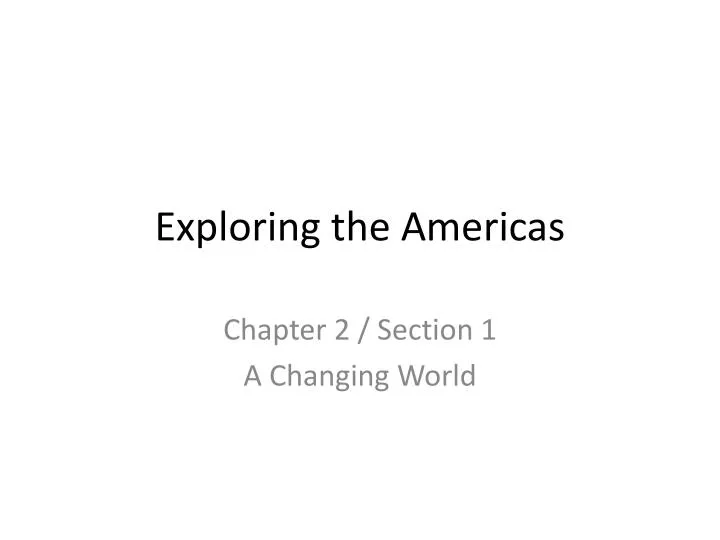 exploring the americas