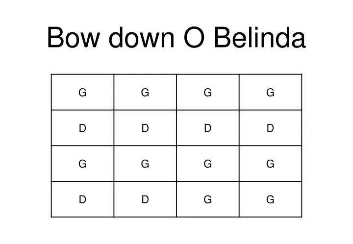 bow down o belinda
