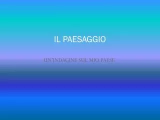 il paesaggio