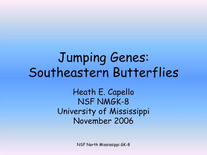 jumping genes southeastern butterflies