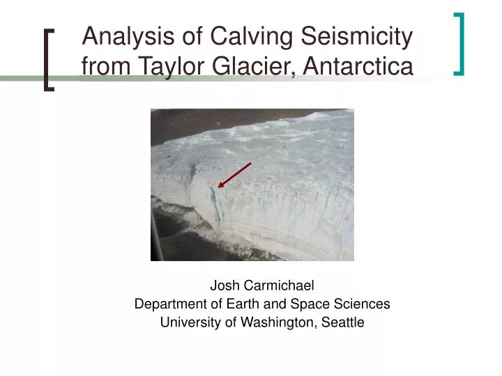 analysis of calving seismicity from taylor glacier antarctica