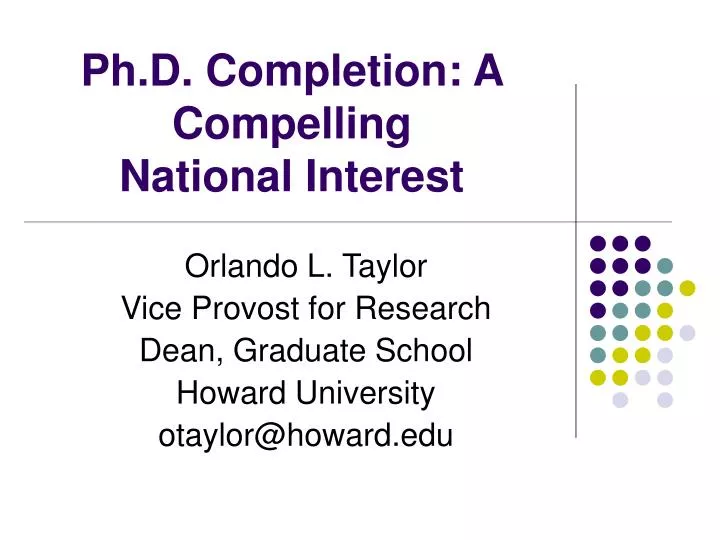 ph d completion a compelling national interest
