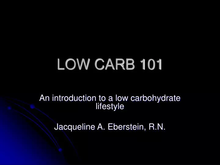 low carb 101