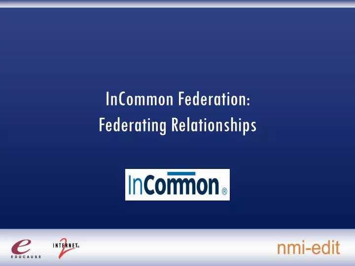 incommon federation federating relationships