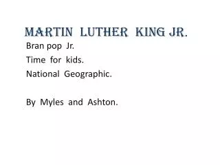 MARTIN LUTHER KING JR .