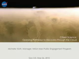 Citizen Science: Opening Pathways to Discovery through the Cloud