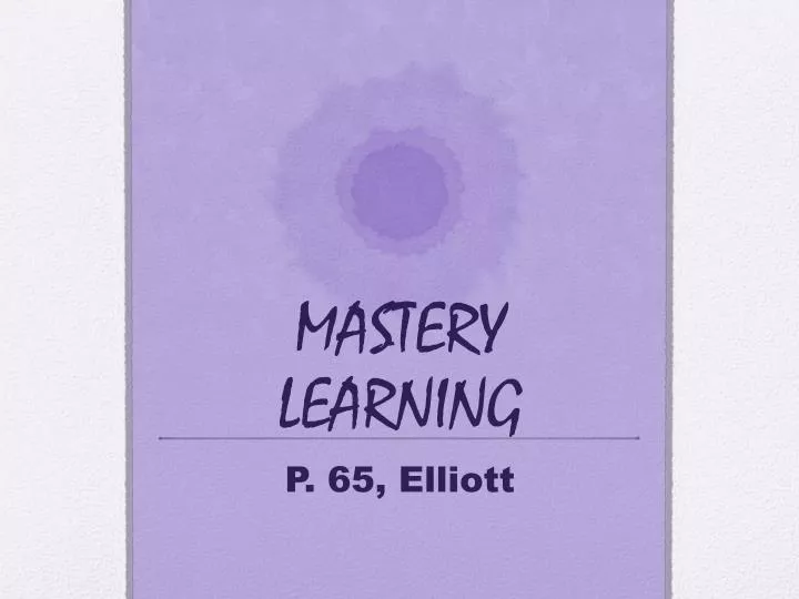 mastery learning