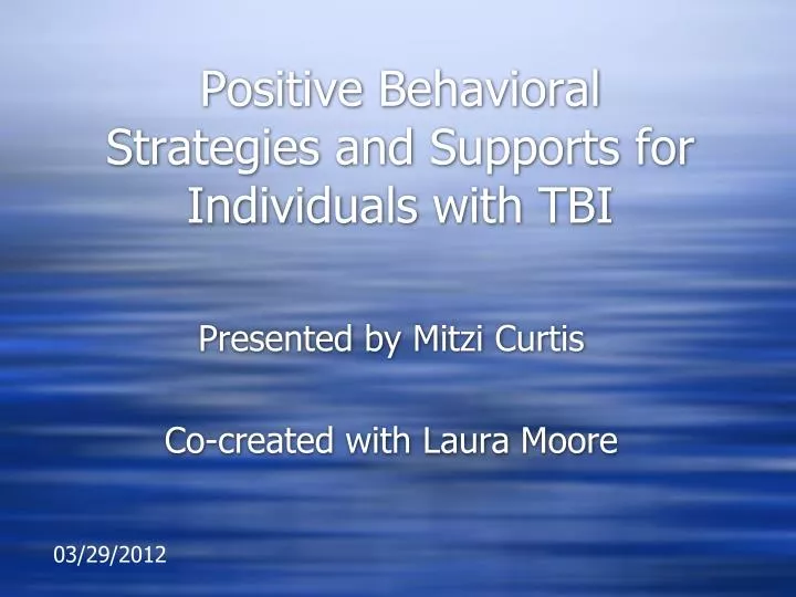 positive behavioral strategies and supports for individuals with tbi