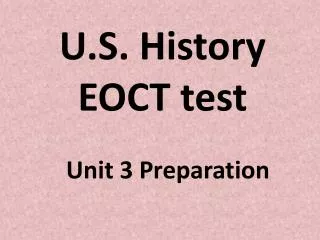 U.S. History EOCT test