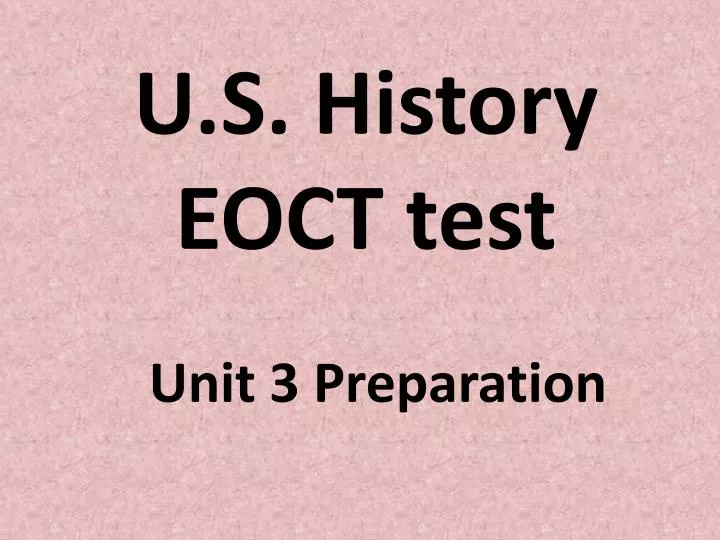 u s history eoct test