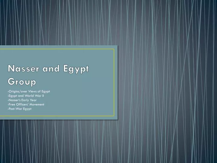 nasser and egypt group