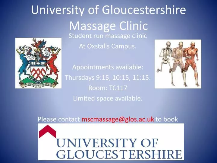 university of gloucestershire massage clinic