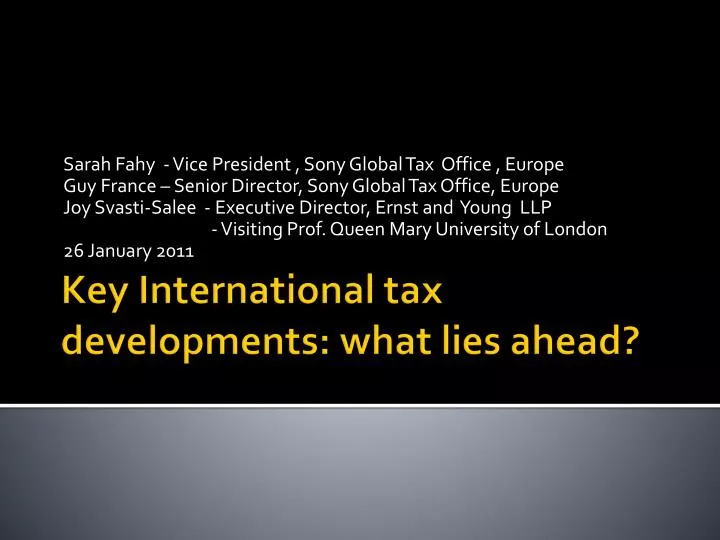 key international tax developments what lies ahead