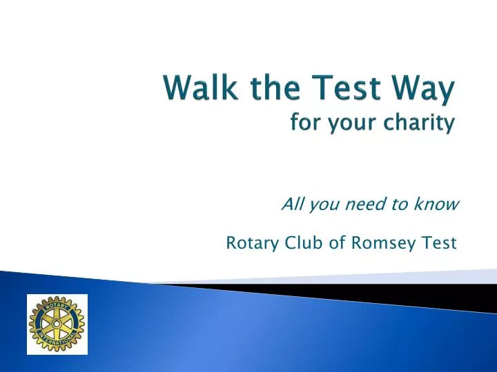 walk the test way for your charity