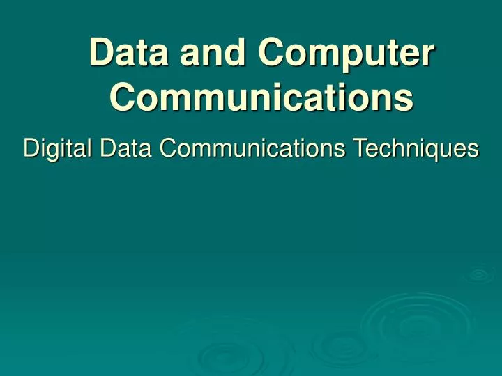 data and computer communications