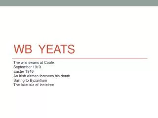 WB Yeats