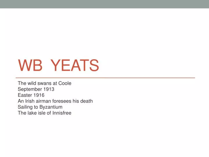 wb yeats