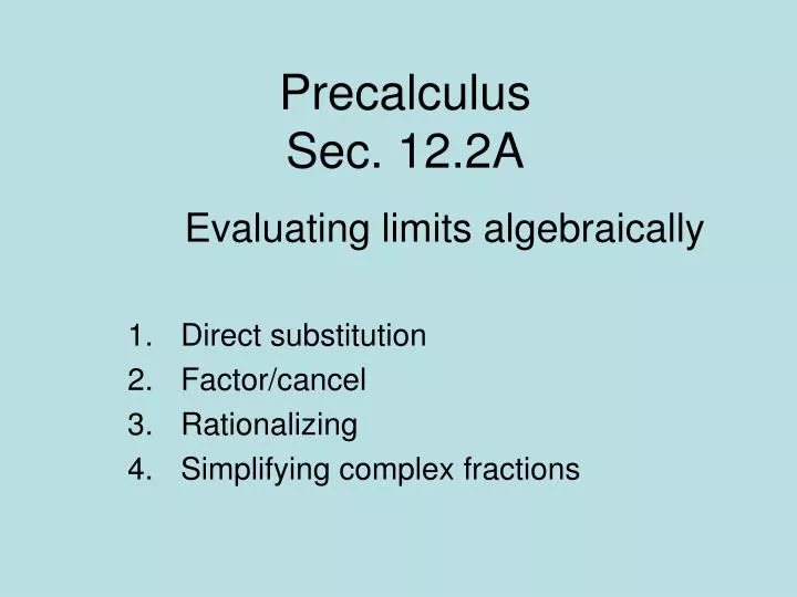 precalculus sec 12 2a