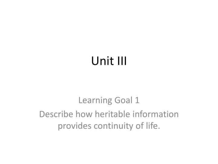 unit iii