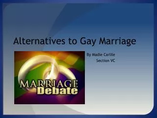 Alternatives to Gay Marriage