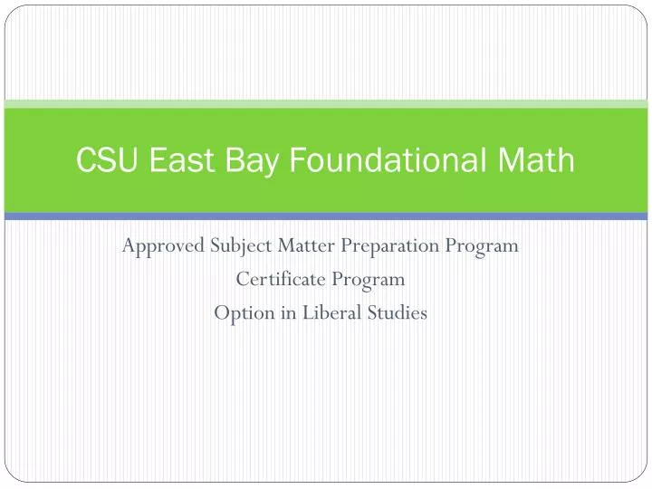 csu east bay foundational math