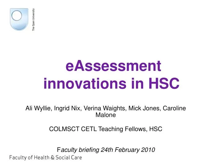 eassessment innovations in hsc