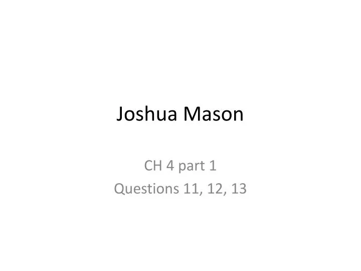 joshua mason