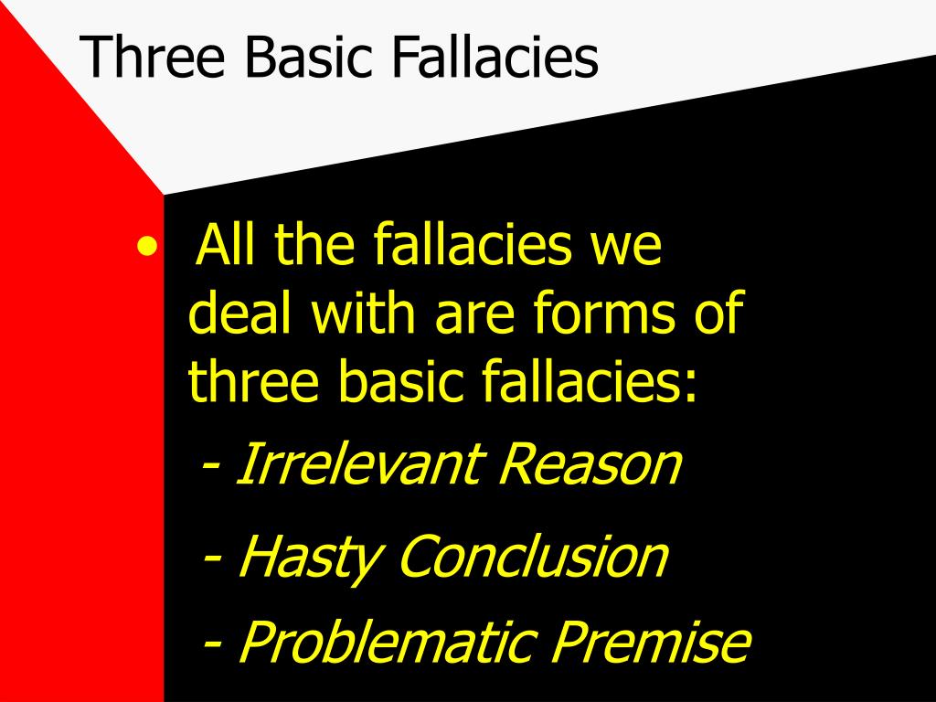 PPT - Three Basic Fallacies PowerPoint Presentation, free download - ID ...