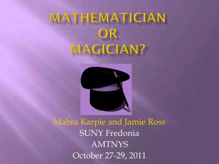 mathematician or magician