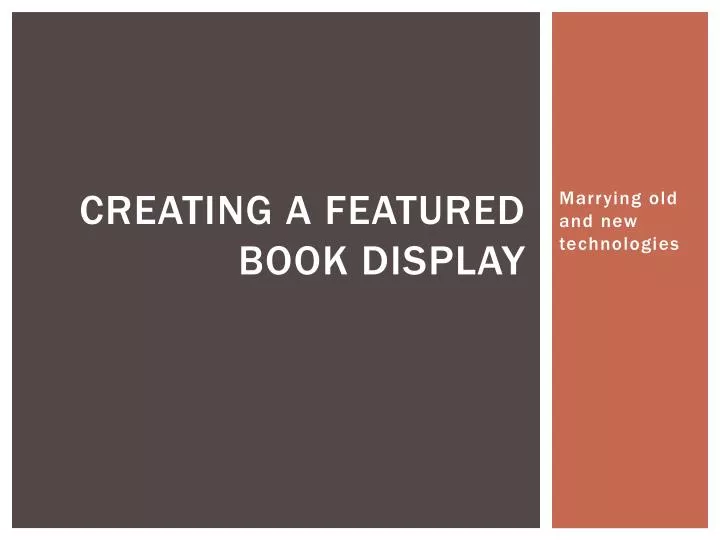 creating a featured book display