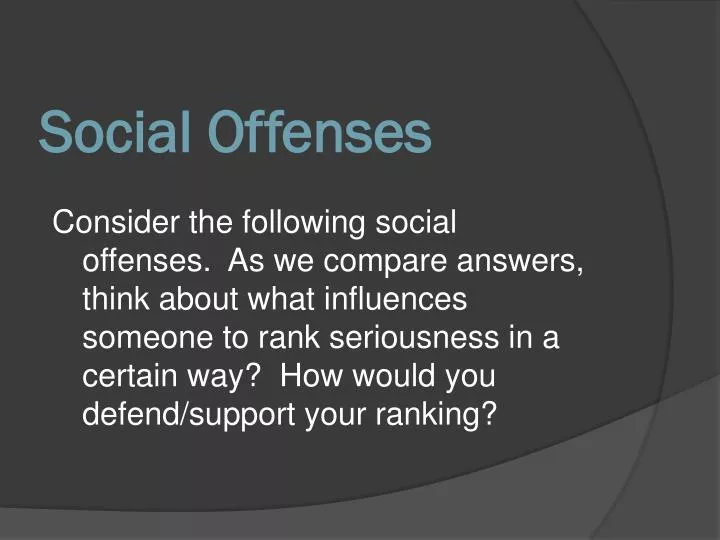 social offenses