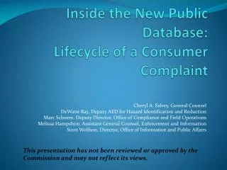 Inside the New Public Database: Lifecycle of a Consumer Complaint