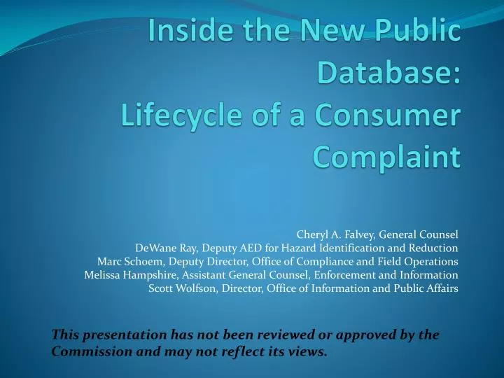 inside the new public database lifecycle of a consumer complaint