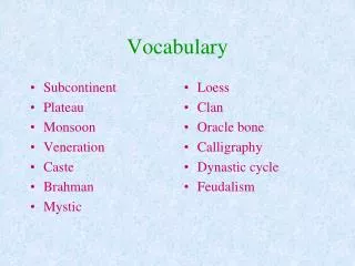 Vocabulary