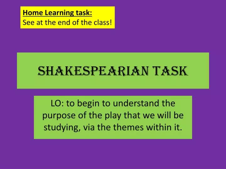 shakespearian task