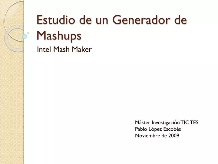 estudio de un generador de mashups