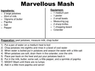 Marvellous Mash