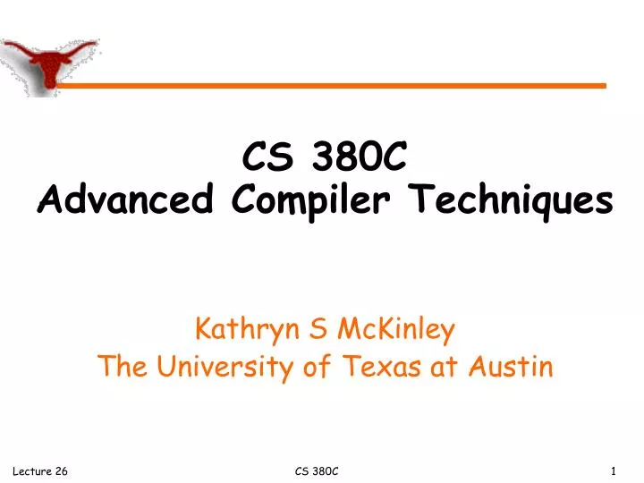 cs 380c advanced compiler techniques